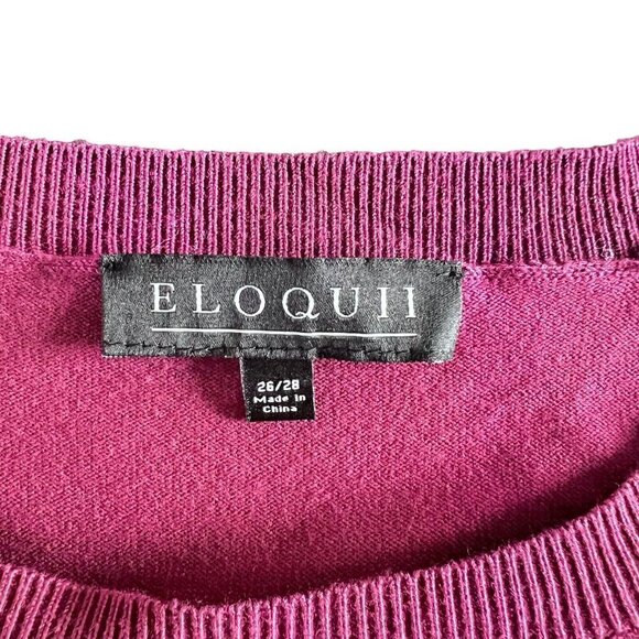 NWT Eloquii Sweater Burgundy Rose Tie Waist Tunic Sweater 4XL 26/28 - Picture 12 of 16